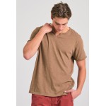 T-shirt με λαιμό henley και raw cuts - The essenti