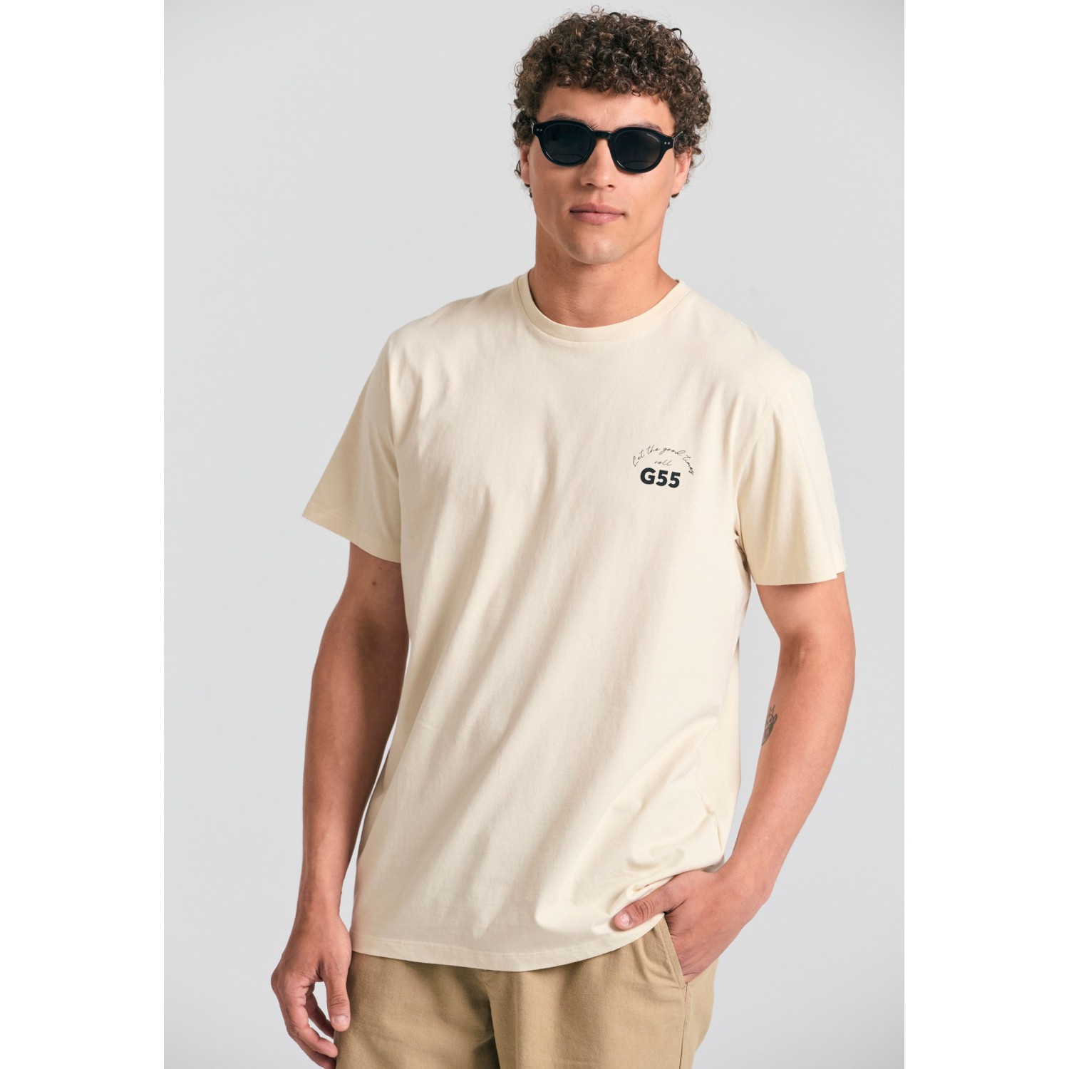 T-shirt με τύπωμα στην πλάτη Garage 55.