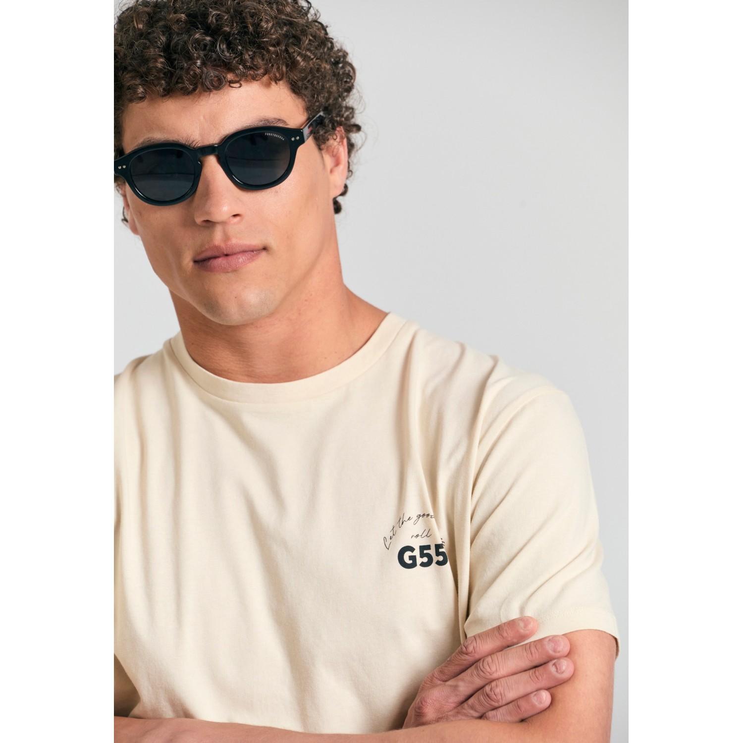 T-shirt με τύπωμα στην πλάτη Garage 55.