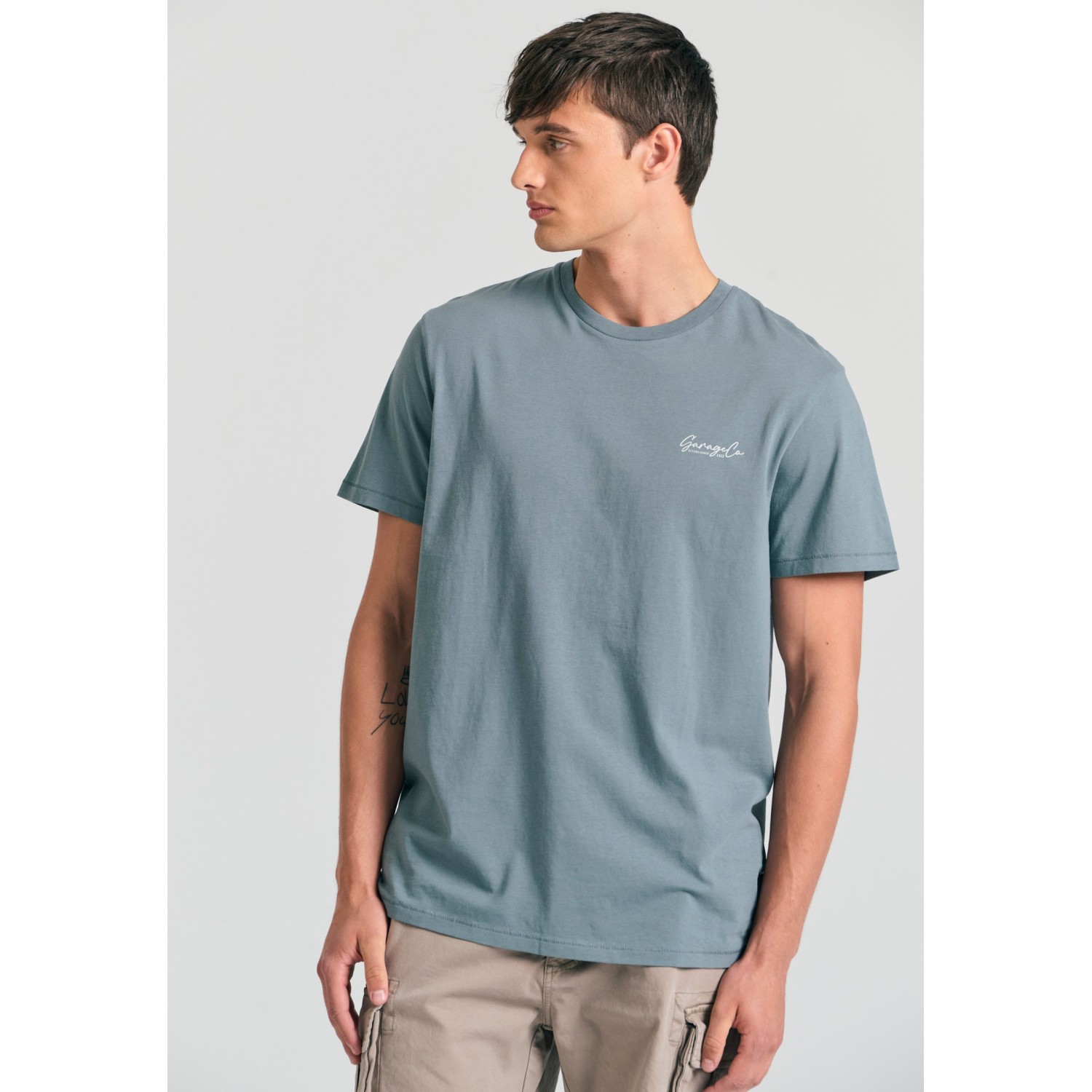 T-shirt με τύπωμα στην πλάτη Garage 55.