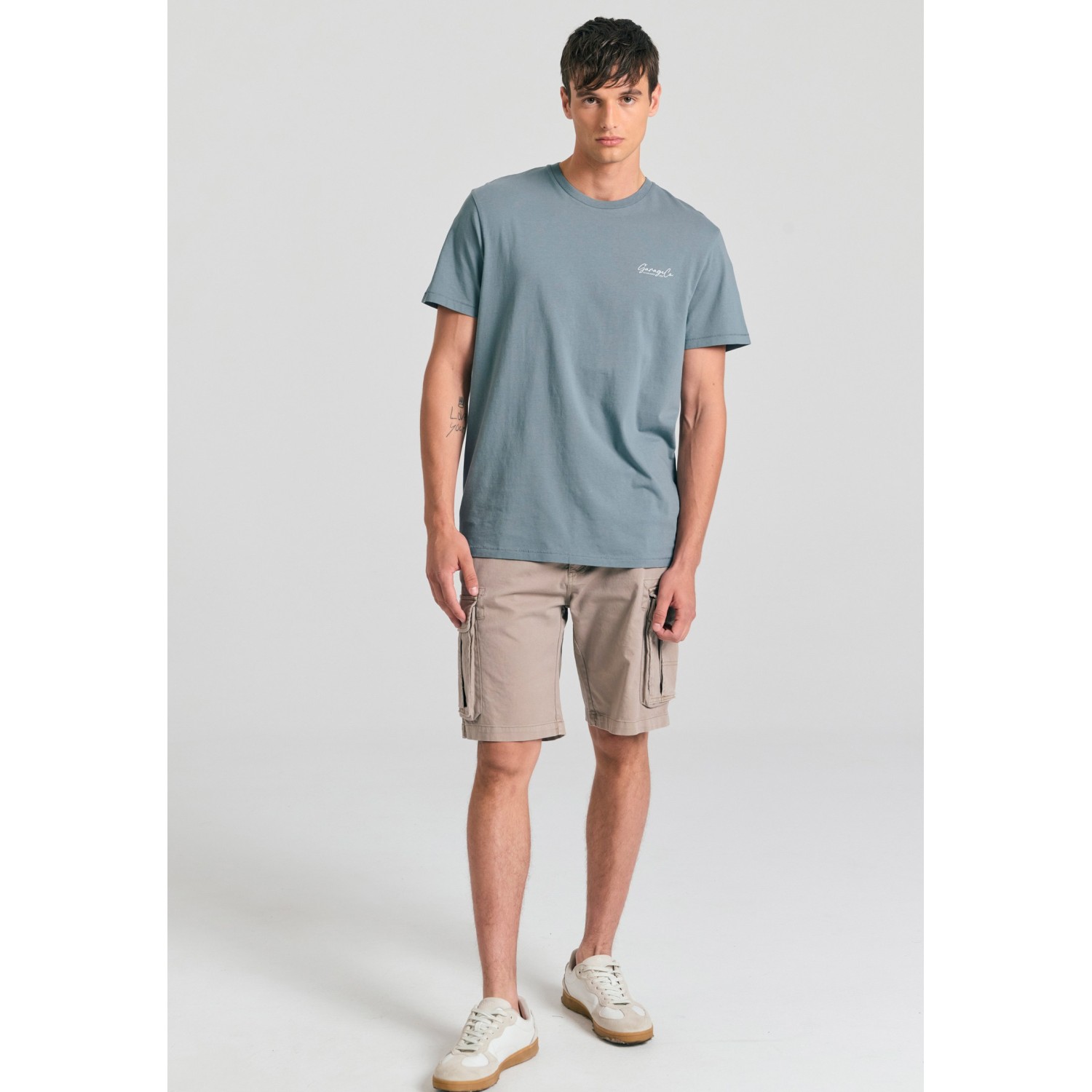 T-shirt με τύπωμα στην πλάτη Garage 55.