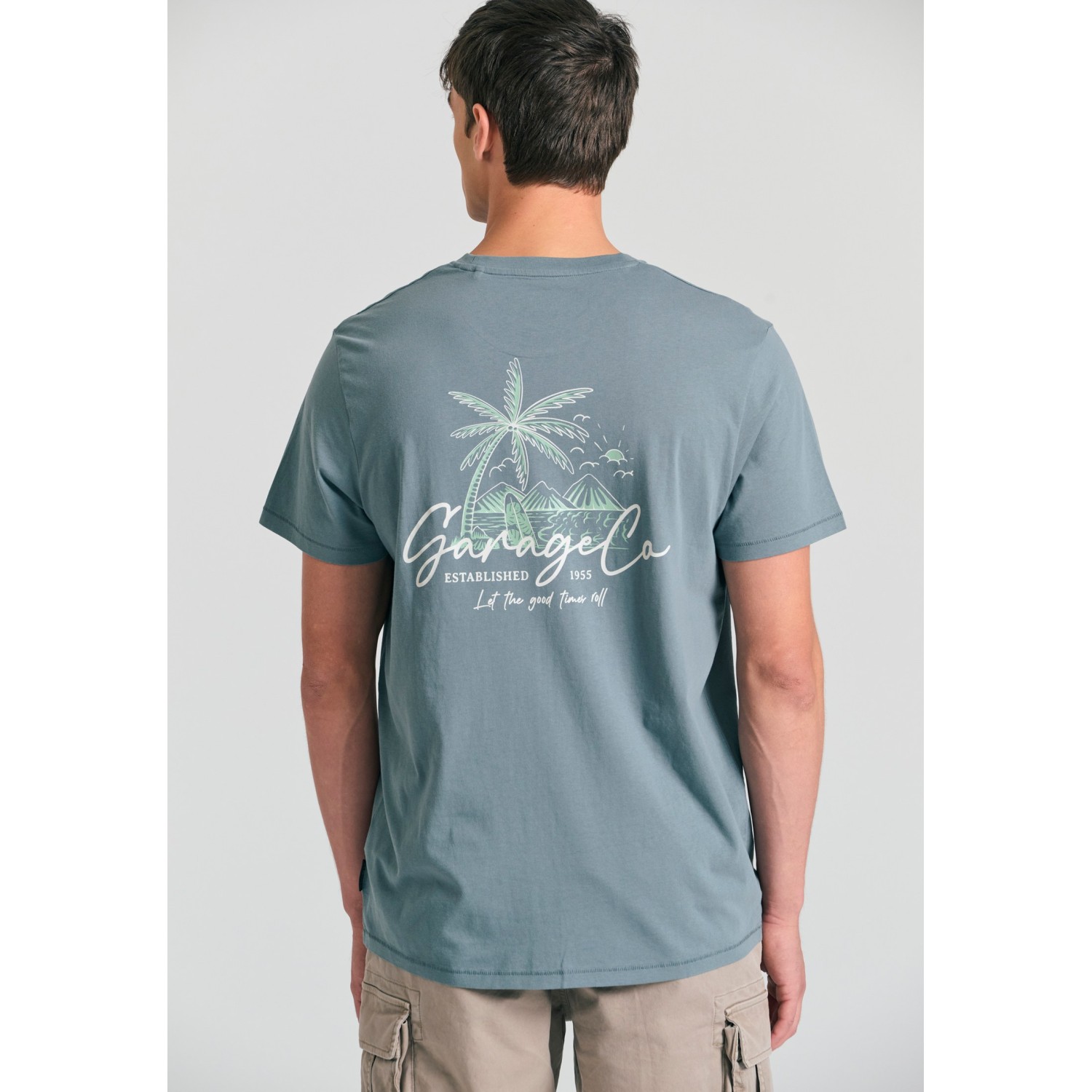 T-shirt με τύπωμα στην πλάτη Garage 55.