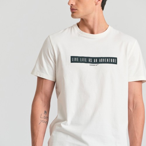 T-shirt με τύπωμα στο στήθος Garage 55.