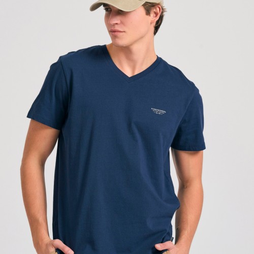 V-neck t-shirt με logo στο στήθος