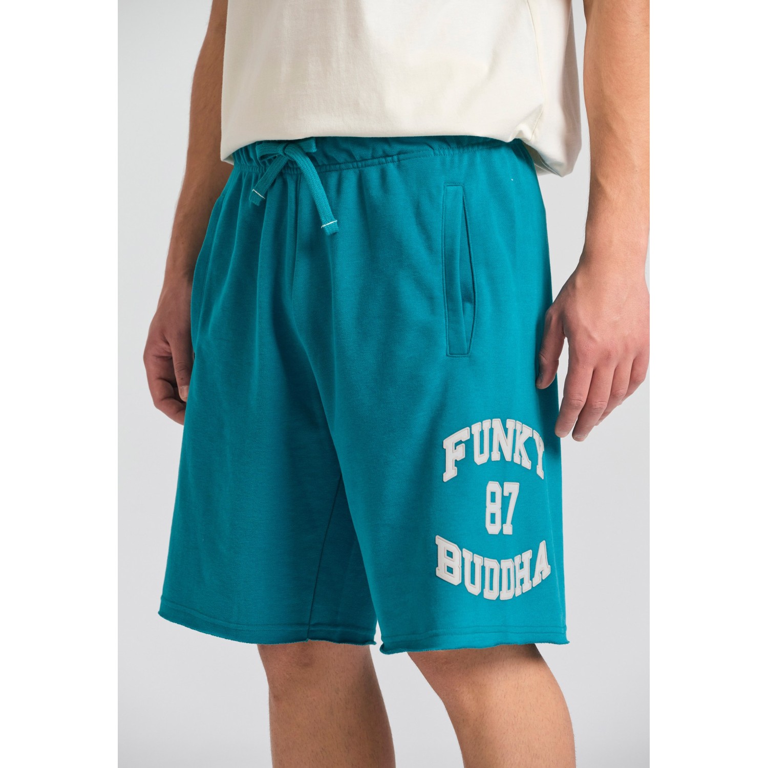 Wide leg fit αθλητική βερμούδα με branded τύπωμα