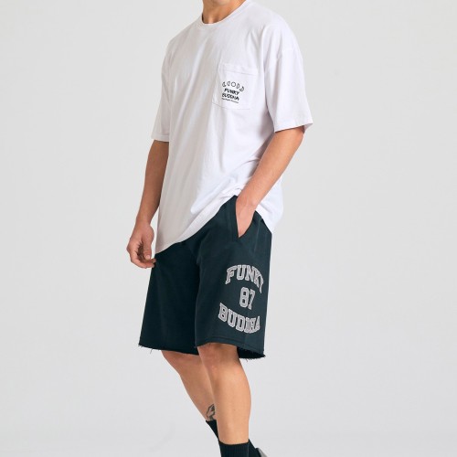 Wide leg fit αθλητική βερμούδα με branded τύπωμα