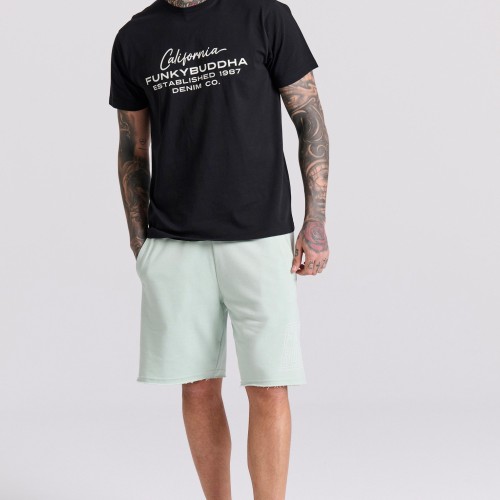 Wide leg fit αθλητική βερμούδα με Funky Buddha τύπ Wide leg fit αθλητική βερμούδα με Funky Buddha τύπ