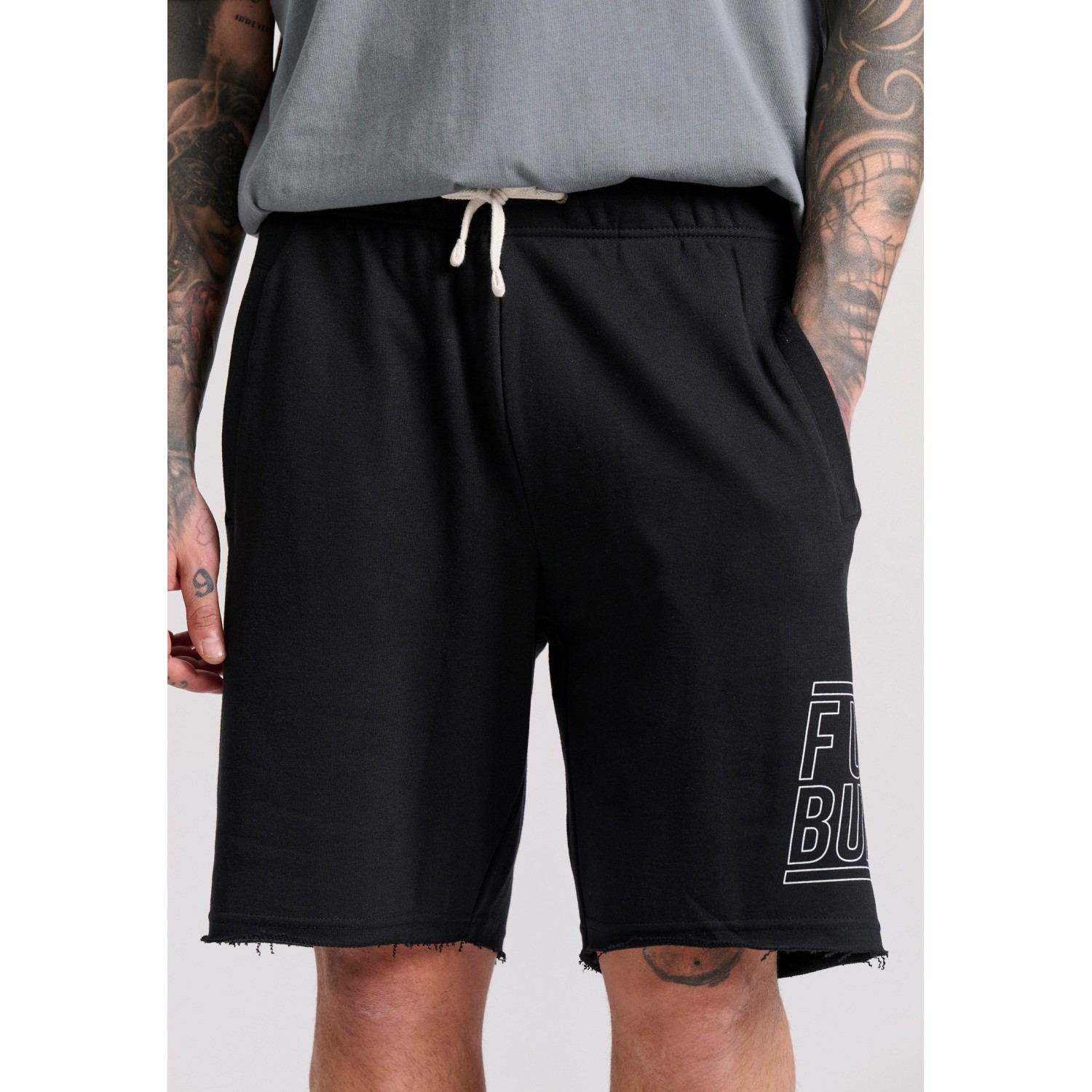 Wide leg fit αθλητική βερμούδα με Funky Buddha τύπ Wide leg fit αθλητική βερμούδα με Funky Buddha τύπ