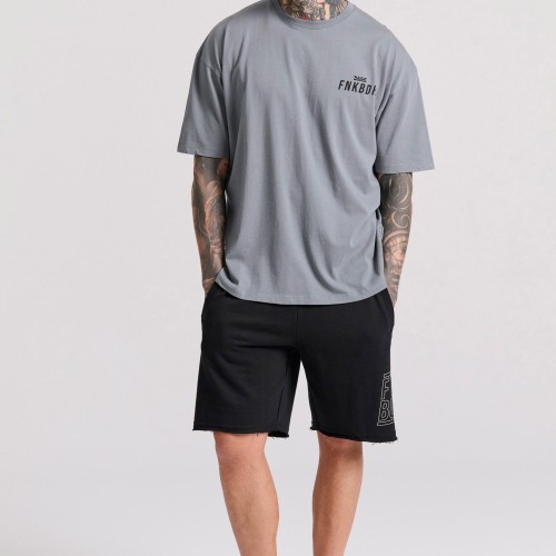 Wide leg fit αθλητική βερμούδα με Funky Buddha τύπ Wide leg fit αθλητική βερμούδα με Funky Buddha τύπ