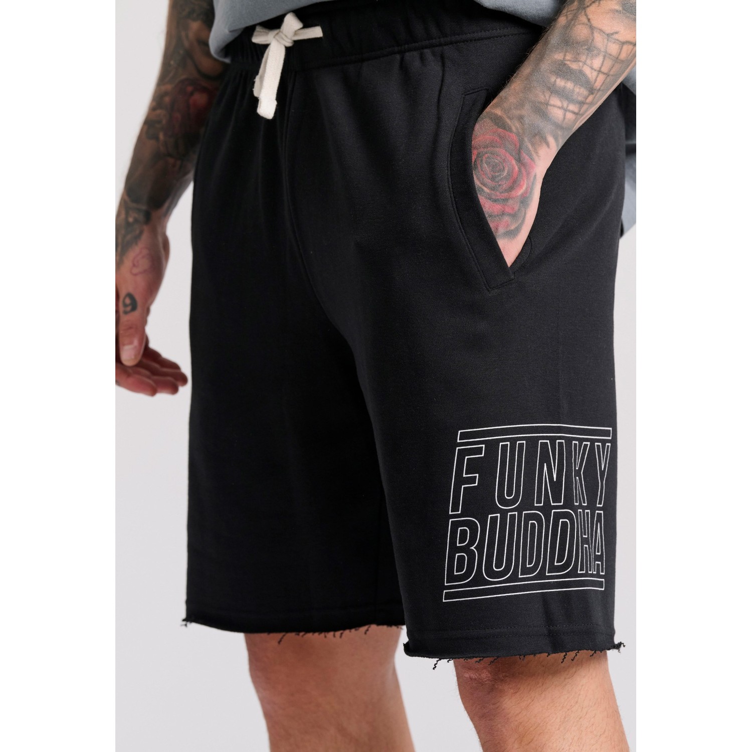 Wide leg fit αθλητική βερμούδα με Funky Buddha τύπ Wide leg fit αθλητική βερμούδα με Funky Buddha τύπ