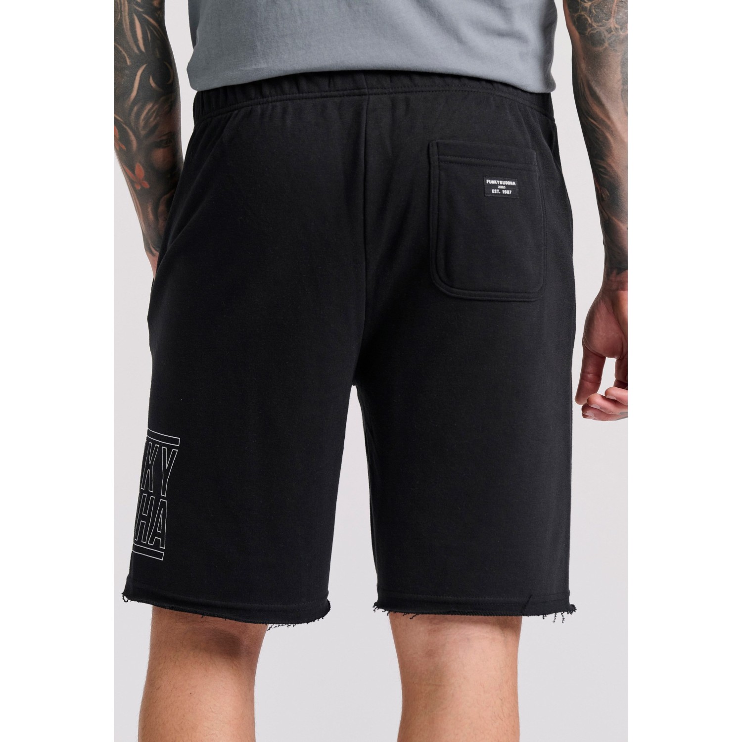 Wide leg fit αθλητική βερμούδα με Funky Buddha τύπ Wide leg fit αθλητική βερμούδα με Funky Buddha τύπ