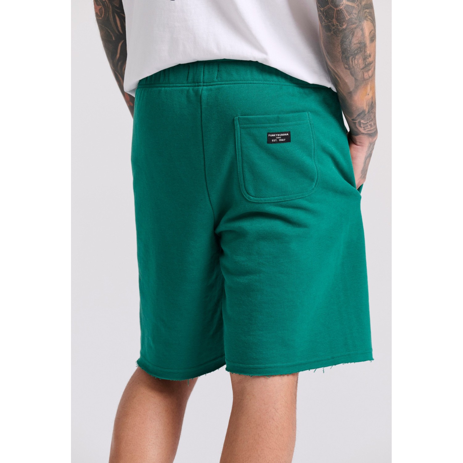 Wide leg fit αθλητική βερμούδα με Funky Buddha τύπ