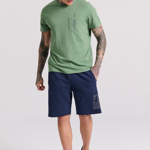 Wide leg fit αθλητική βερμούδα με Funky Buddha τύπ Wide leg fit αθλητική βερμούδα με Funky Buddha τύπ
