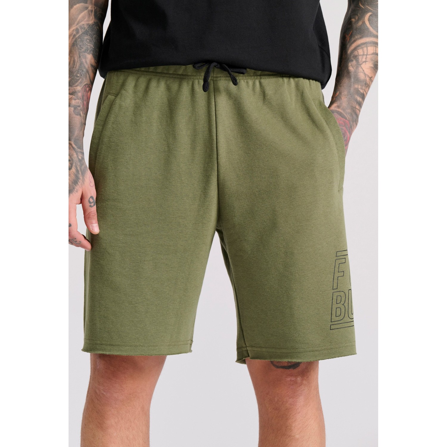 Wide leg fit αθλητική βερμούδα με Funky Buddha τύπ Wide leg fit αθλητική βερμούδα με Funky Buddha τύπ
