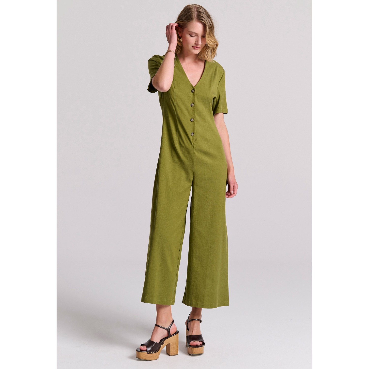 Wide leg fit ολόσωμη φόρμα από lyocell Wide leg fit ολόσωμη φόρμα από lyocell