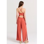 Wide leg fit ολόσωμη φόρμα με πλαϊνά ανοίγματα