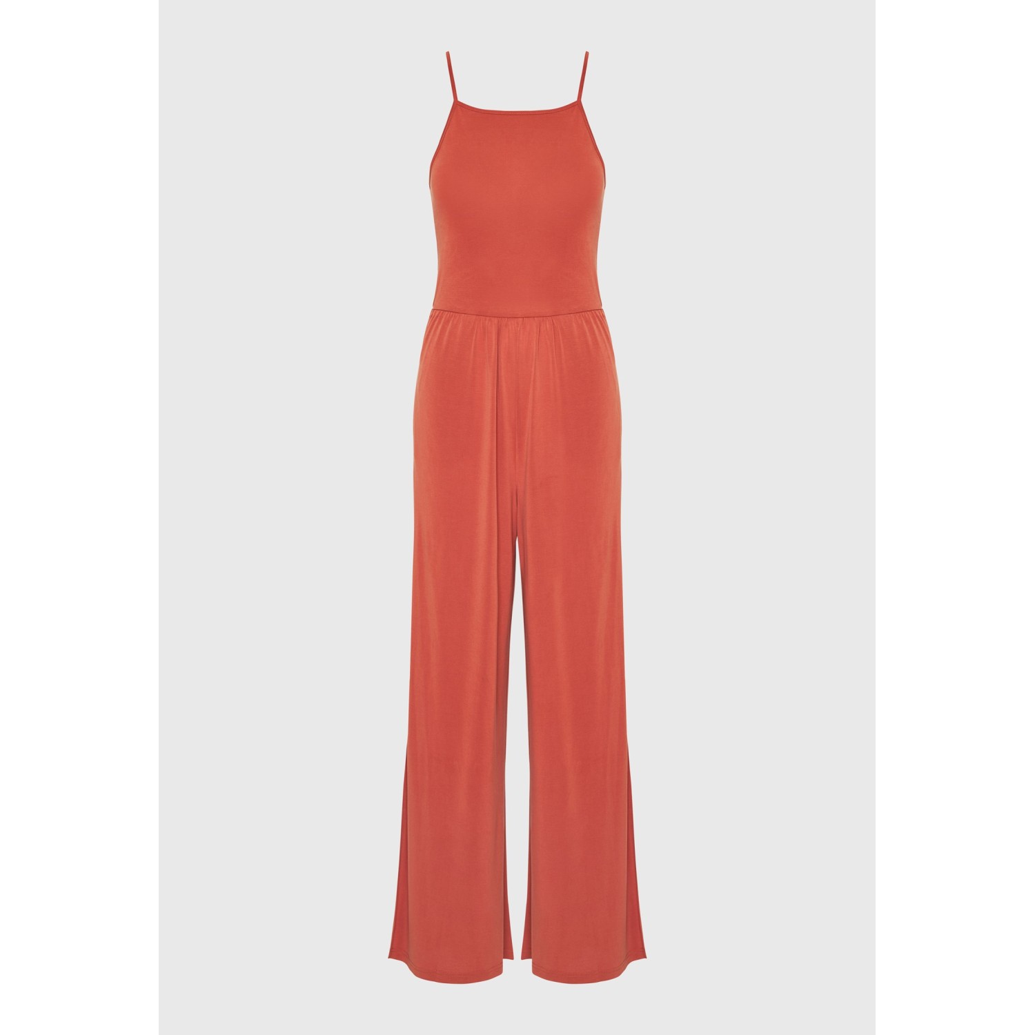 Wide leg fit ολόσωμη φόρμα με πλαϊνά ανοίγματα