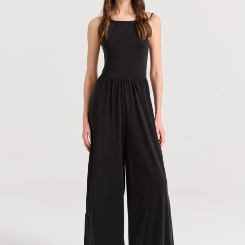 Wide leg fit ολόσωμη φόρμα με πλαϊνά ανοίγματα