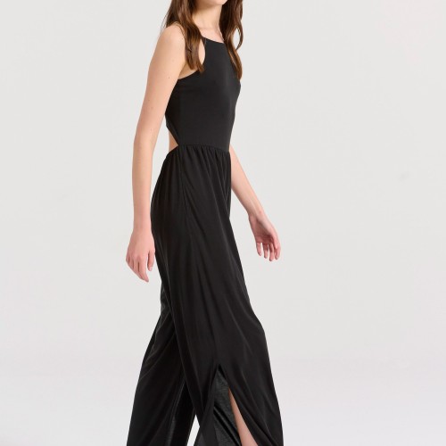 Wide leg fit ολόσωμη φόρμα με πλαϊνά ανοίγματα