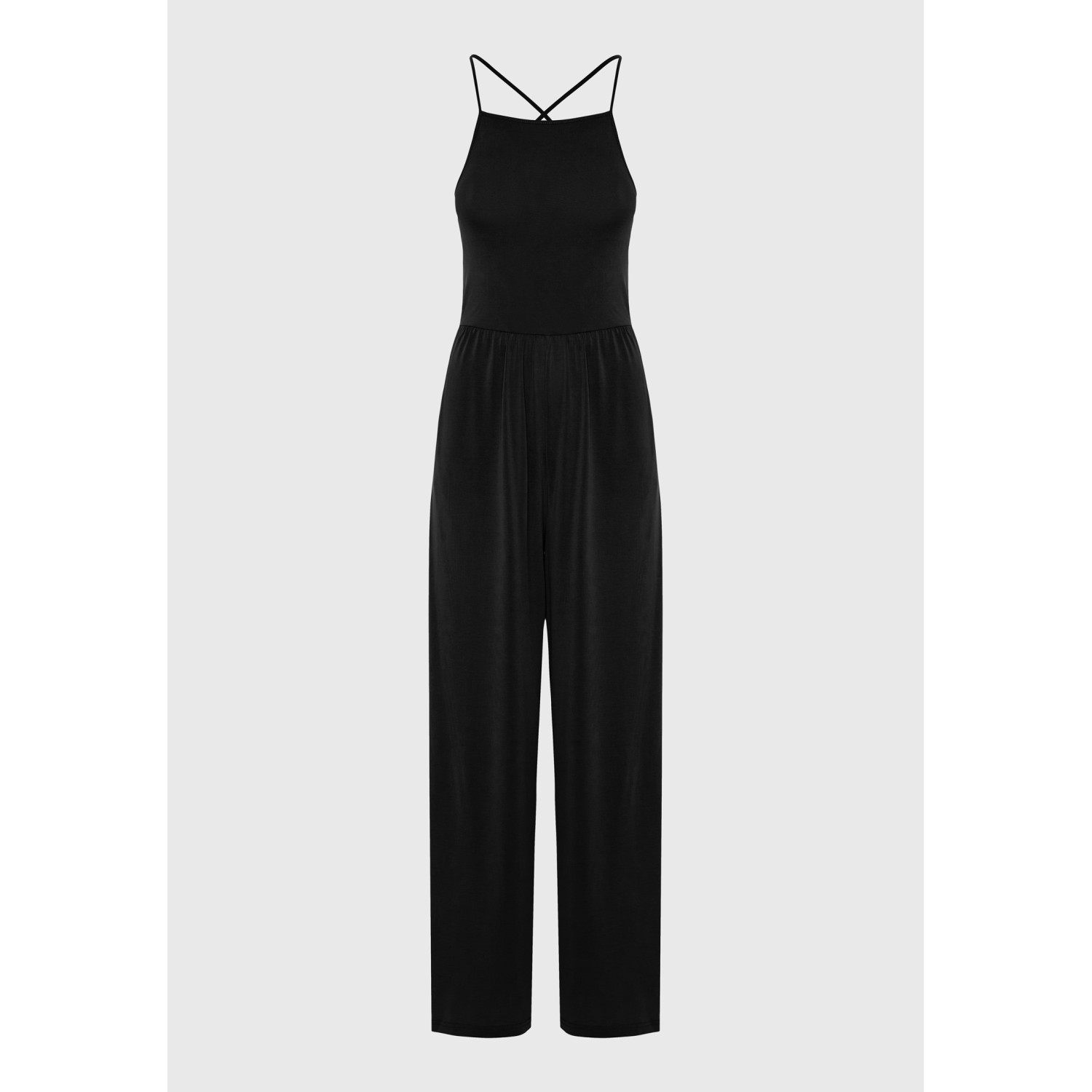 Wide leg fit ολόσωμη φόρμα με πλαϊνά ανοίγματα