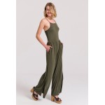 Wide leg fit ολόσωμη φόρμα με πλαϊνά ανοίγματα