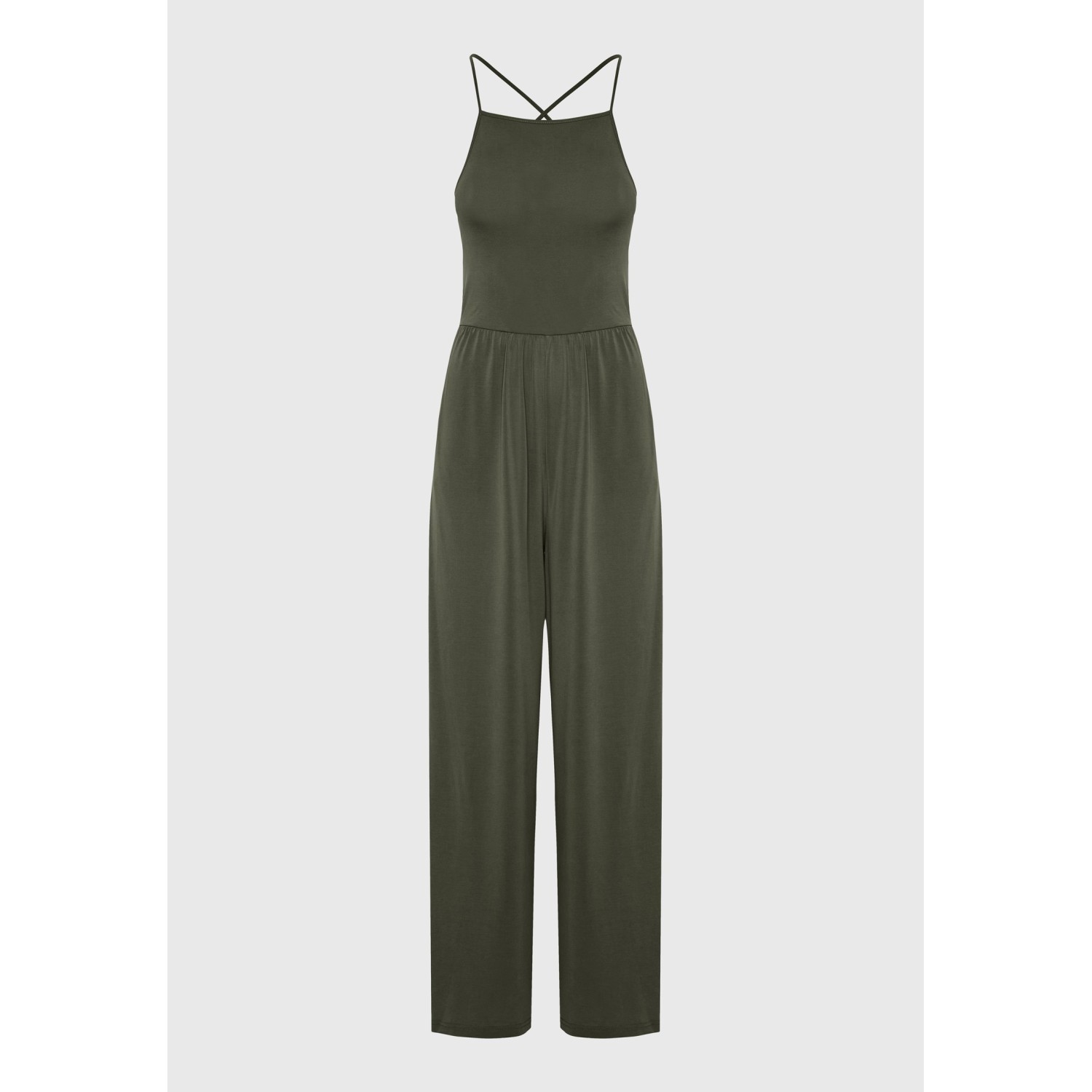 Wide leg fit ολόσωμη φόρμα με πλαϊνά ανοίγματα