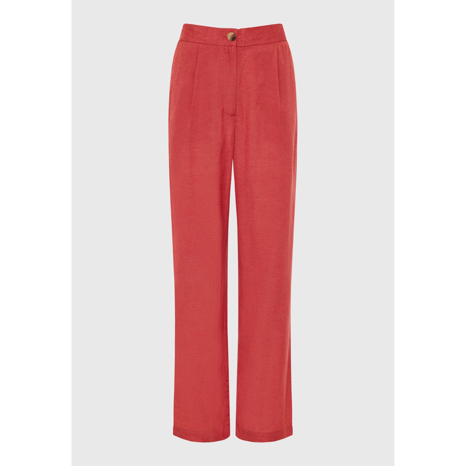 Wide leg linen blend παντελόνα με μονή πιέτα
