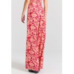 Wide leg εμπριμέ παντελόνα από βισκόζη