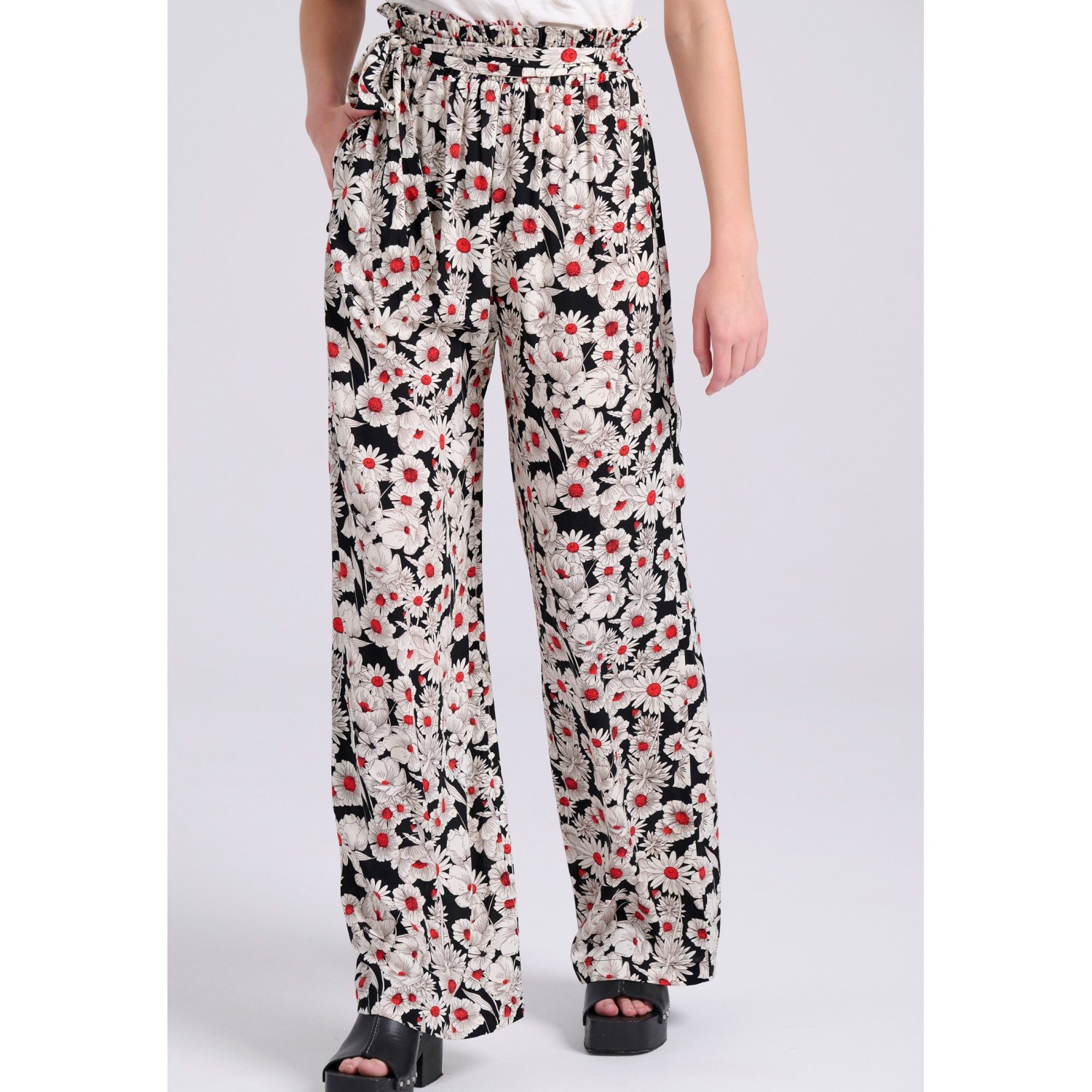 Wide leg εμπριμέ παντελόνα σε boho look