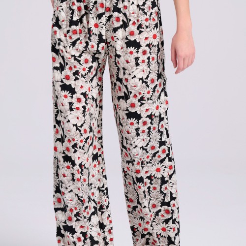 Wide leg εμπριμέ παντελόνα σε boho look