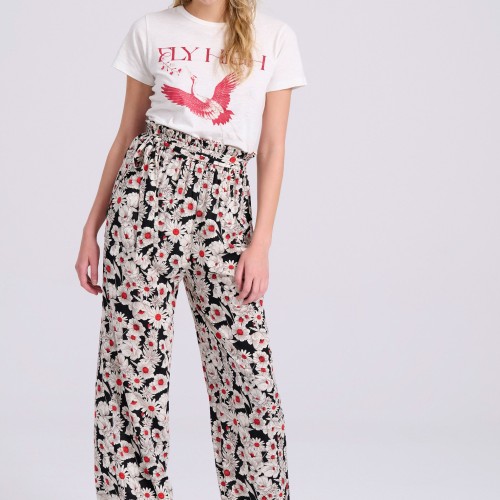 Wide leg εμπριμέ παντελόνα σε boho look