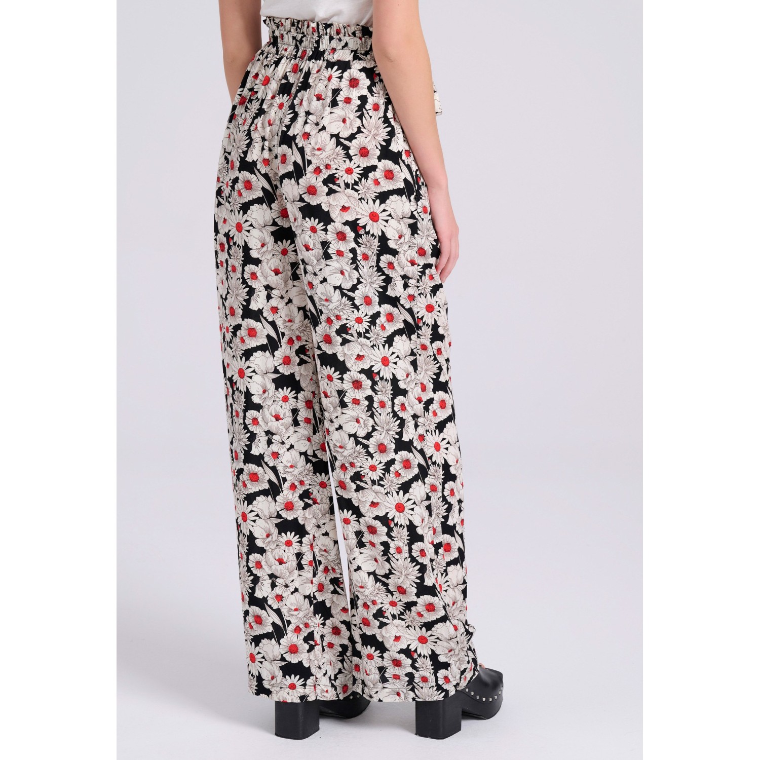 Wide leg εμπριμέ παντελόνα σε boho look