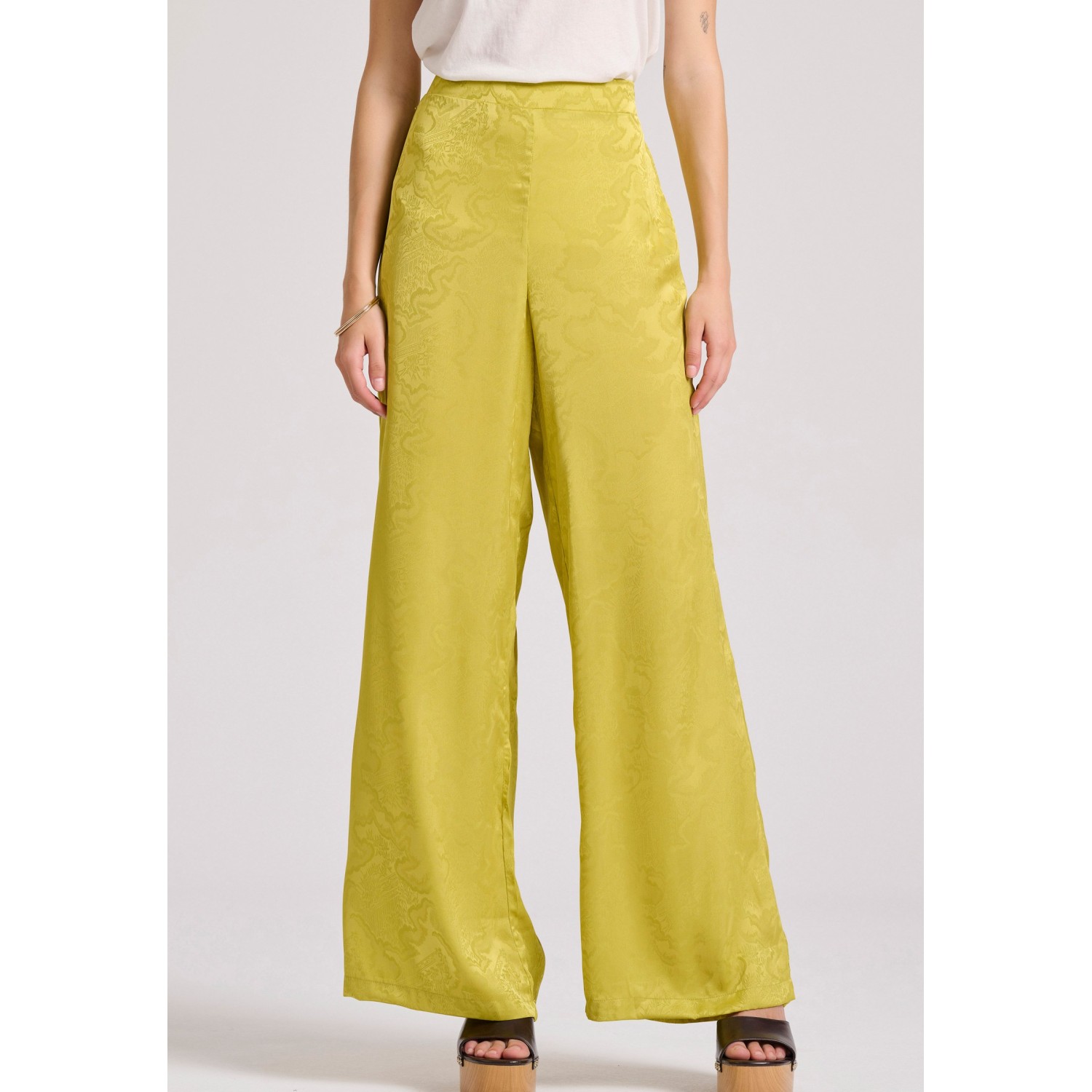 Wide leg παντελόνα με jacquard pattern