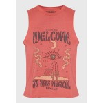 Αμάνικο t-shirt με τύπωμα σε boho look