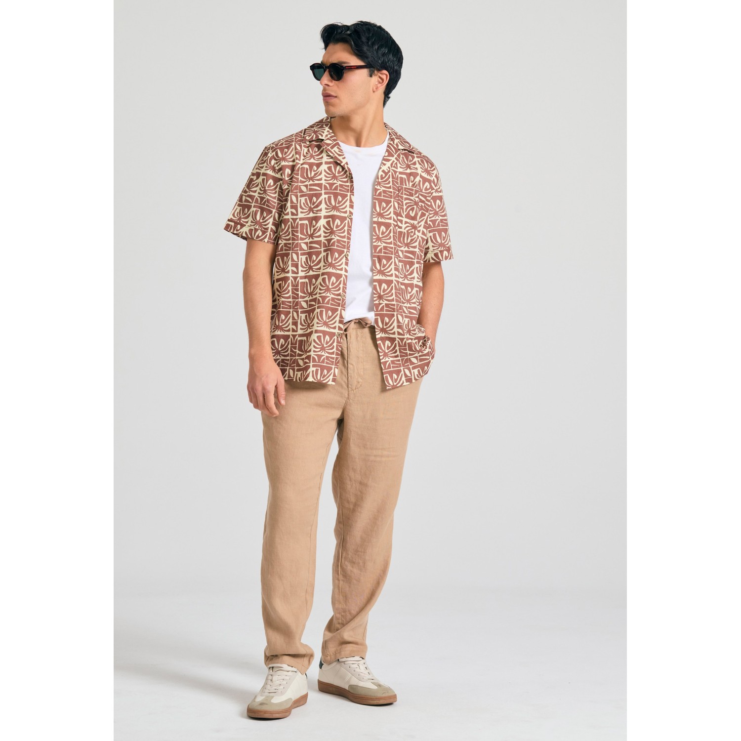 Ανδρικό comfort fit λινό chino παντελόνι