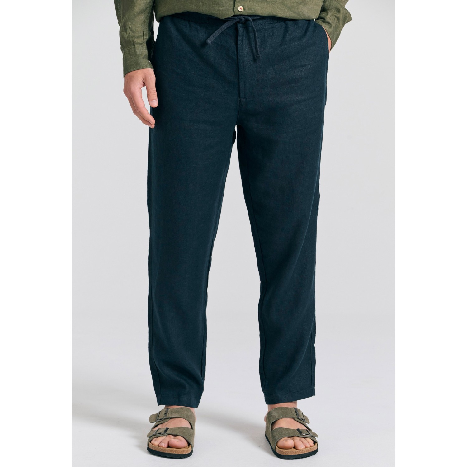 Ανδρικό comfort fit λινό chino παντελόνι Ανδρικό comfort fit λινό chino παντελόνι