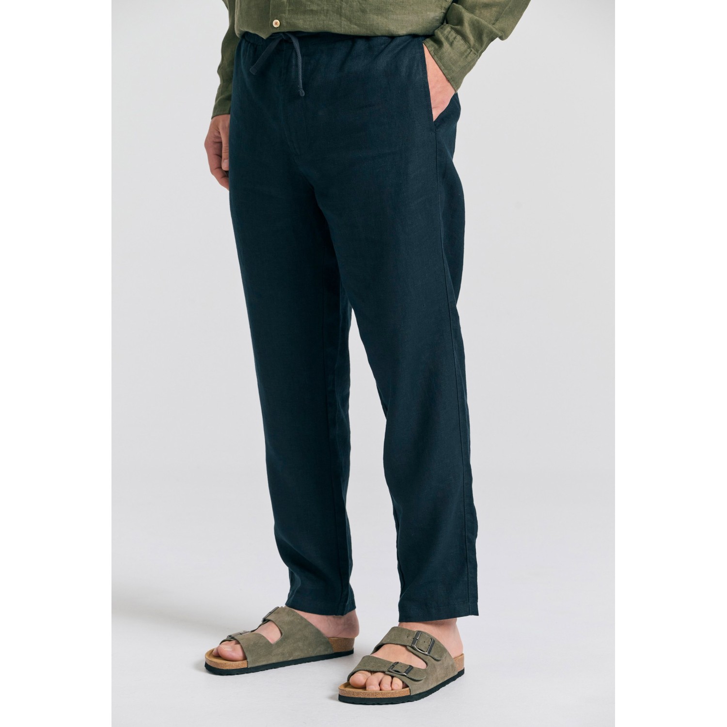 Ανδρικό comfort fit λινό chino παντελόνι Ανδρικό comfort fit λινό chino παντελόνι