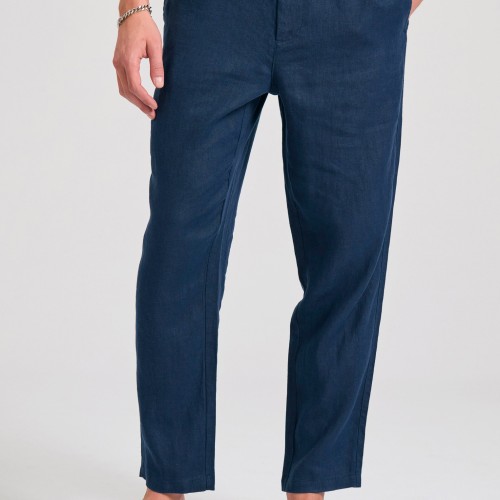 Ανδρικό comfort fit λινό chino παντελόνι