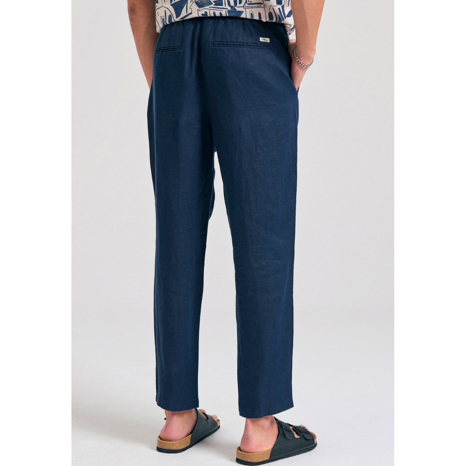 Ανδρικό comfort fit λινό chino παντελόνι
