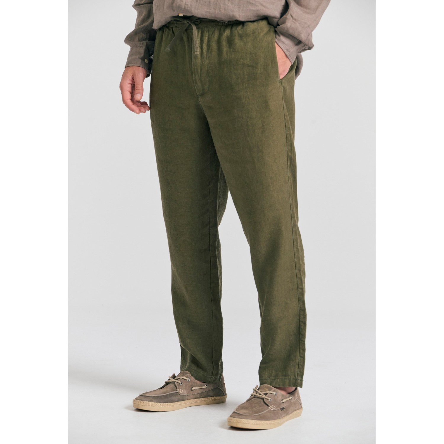 Ανδρικό comfort fit λινό chino παντελόνι