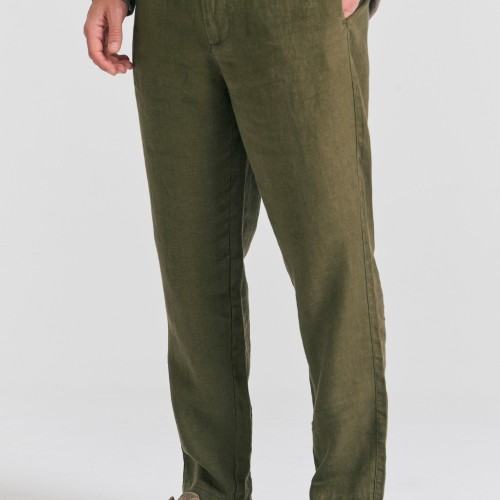 Ανδρικό comfort fit λινό chino παντελόνι