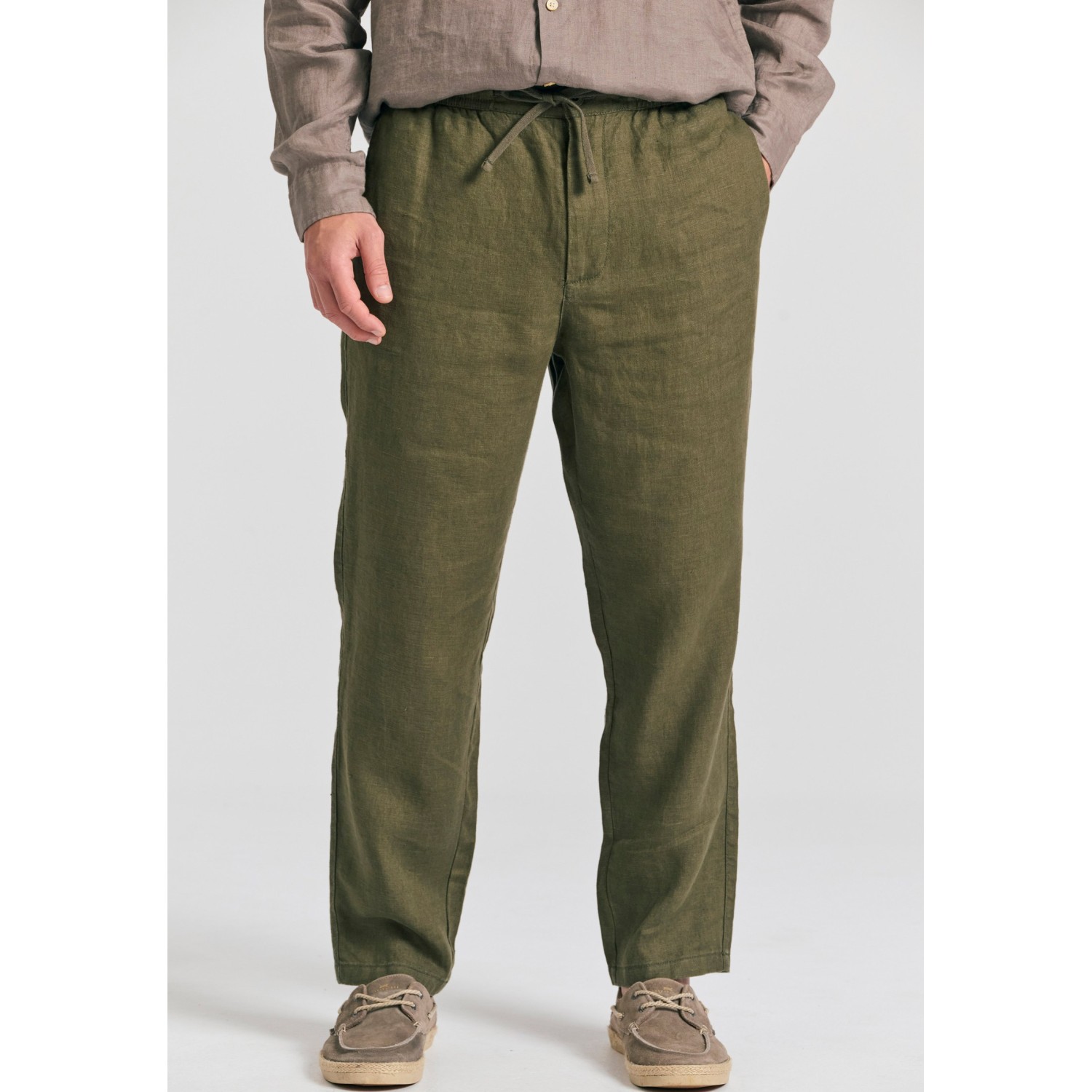 Ανδρικό comfort fit λινό chino παντελόνι