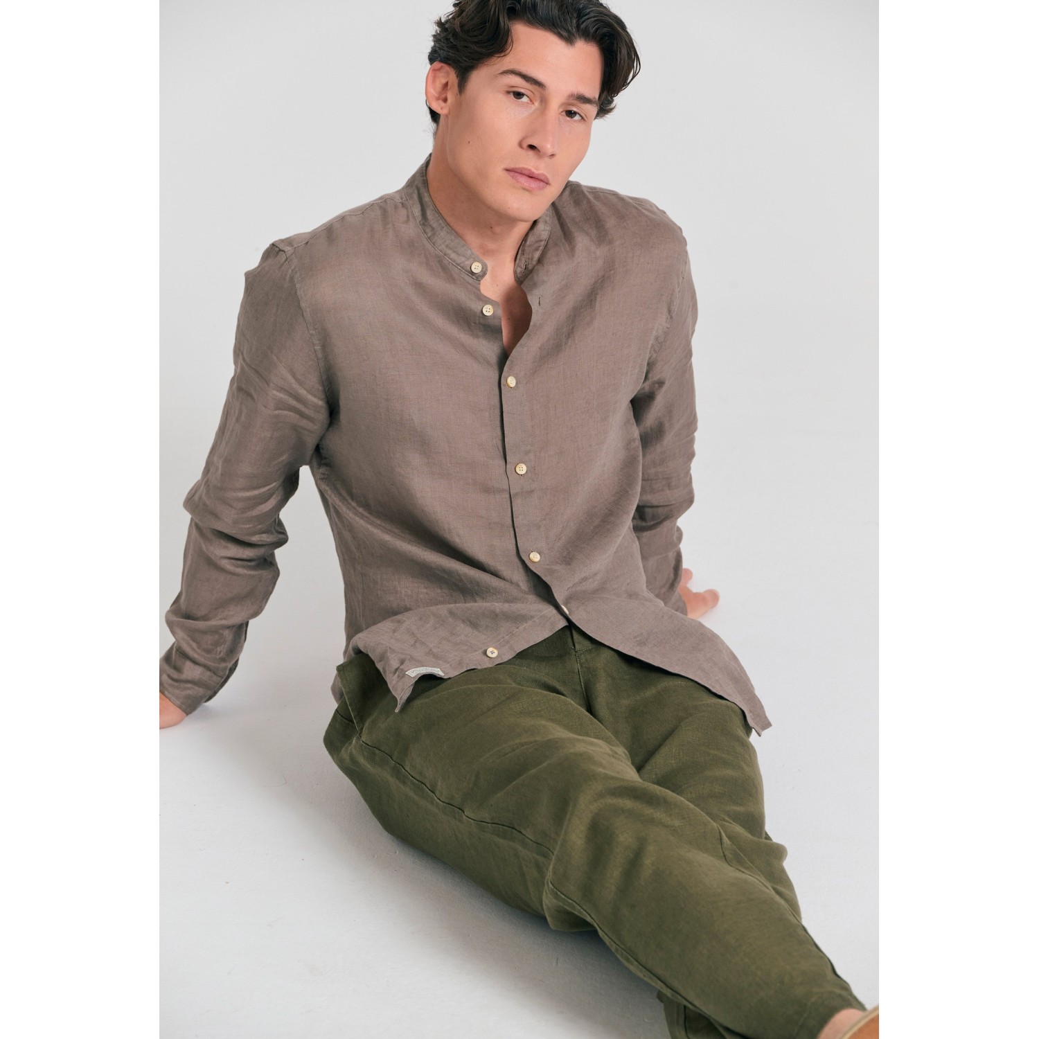 Ανδρικό comfort fit λινό chino παντελόνι