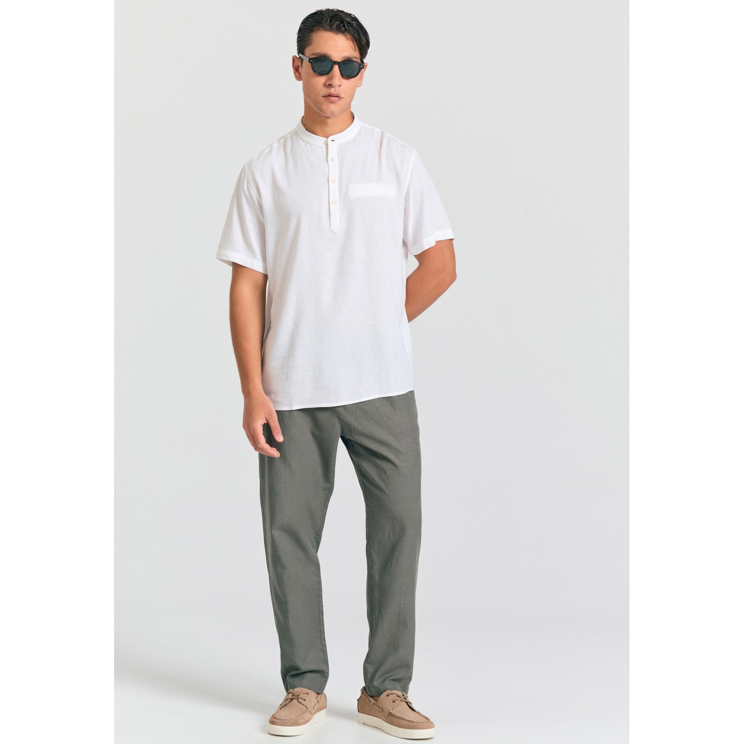 Ανδρικό linen blend chino παντελόνι