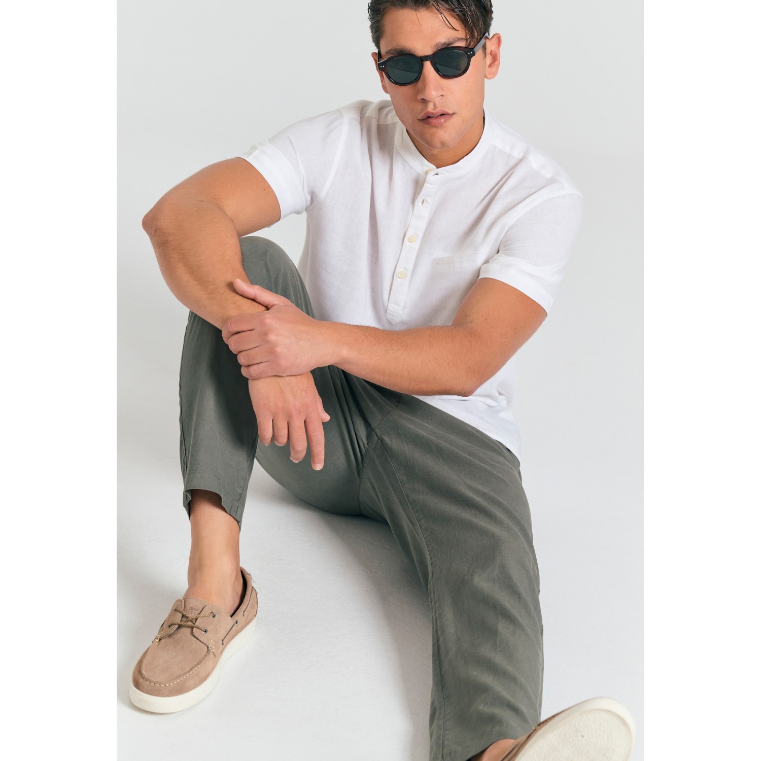 Ανδρικό linen blend chino παντελόνι