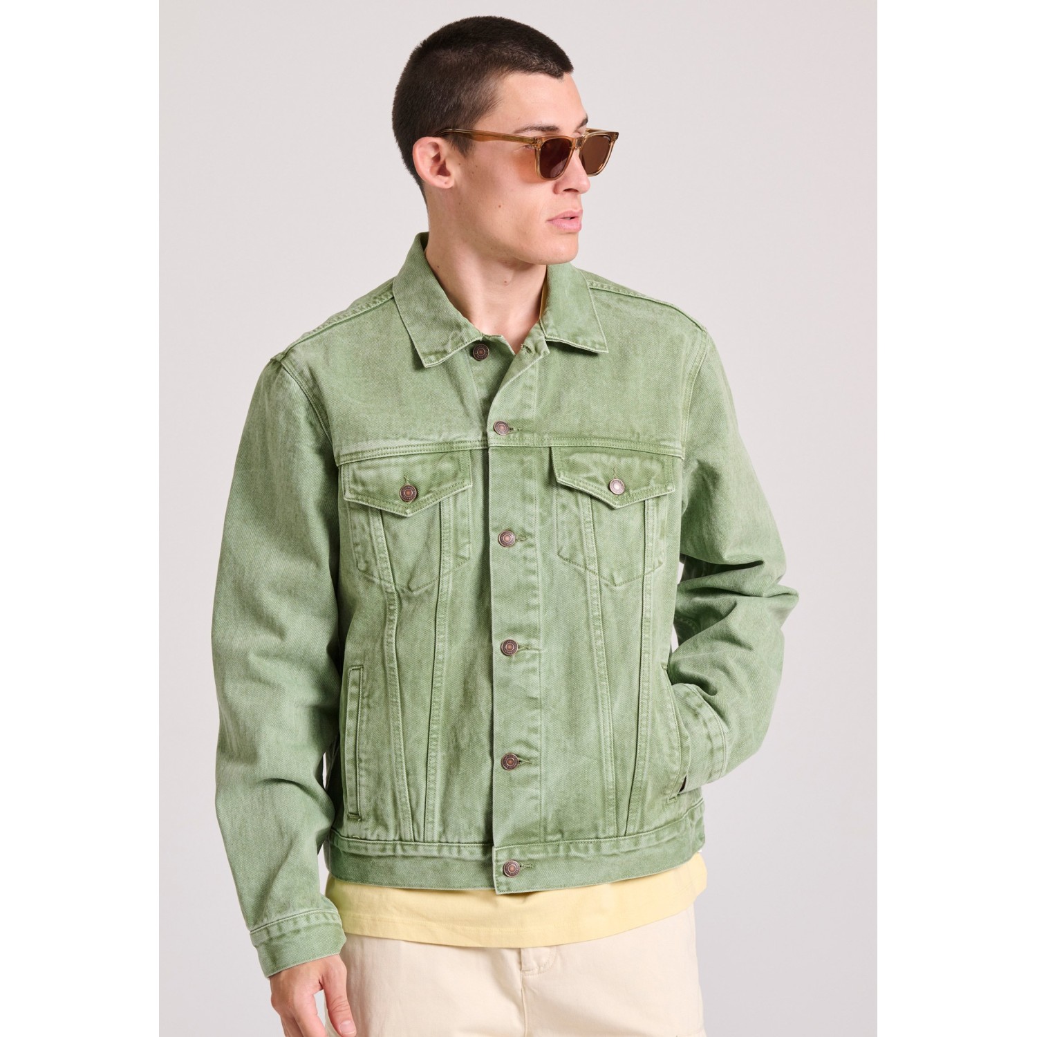 Ανδρικό loose fit garment dyed τζιν μπουφάν