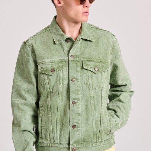 Ανδρικό loose fit garment dyed τζιν μπουφάν