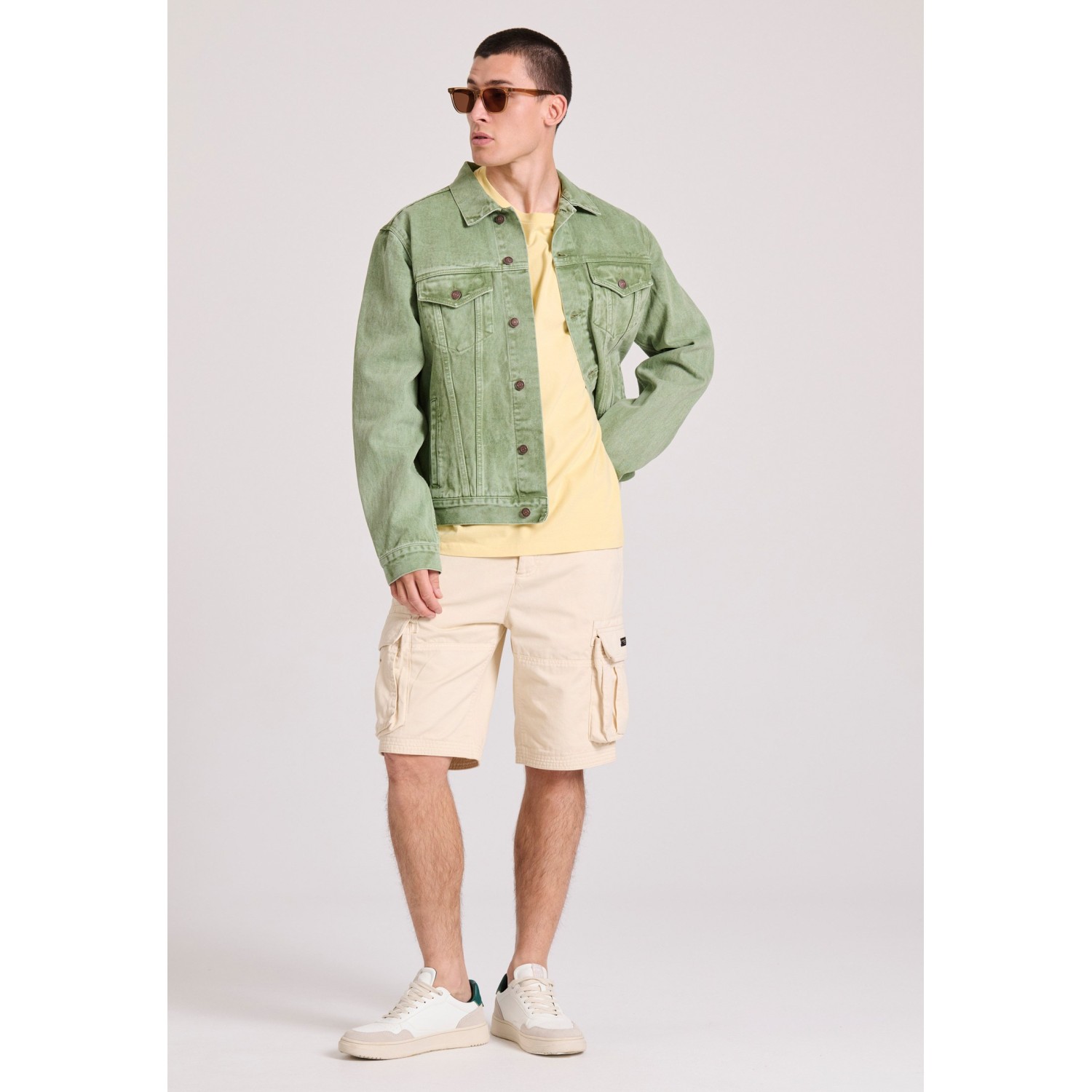 Ανδρικό loose fit garment dyed τζιν μπουφάν