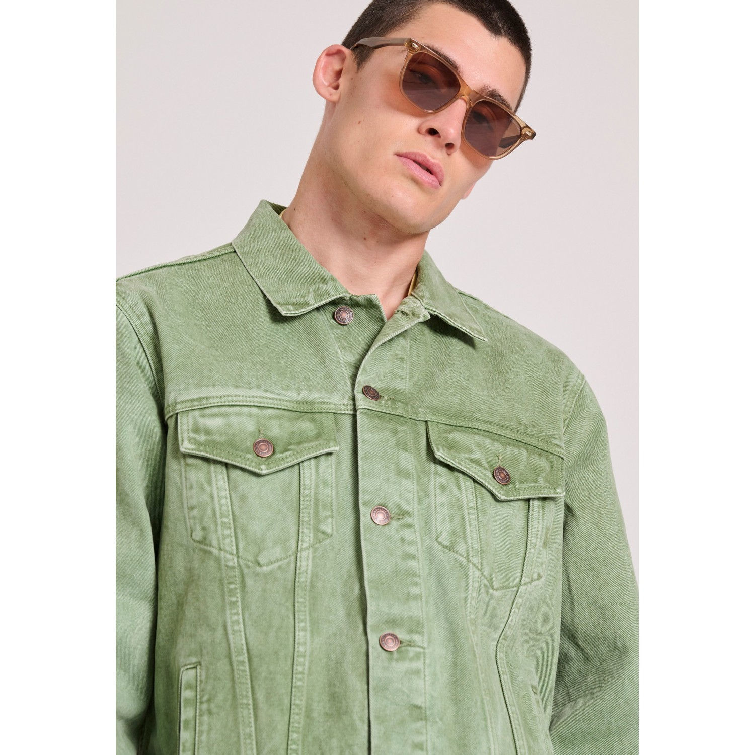 Ανδρικό loose fit garment dyed τζιν μπουφάν