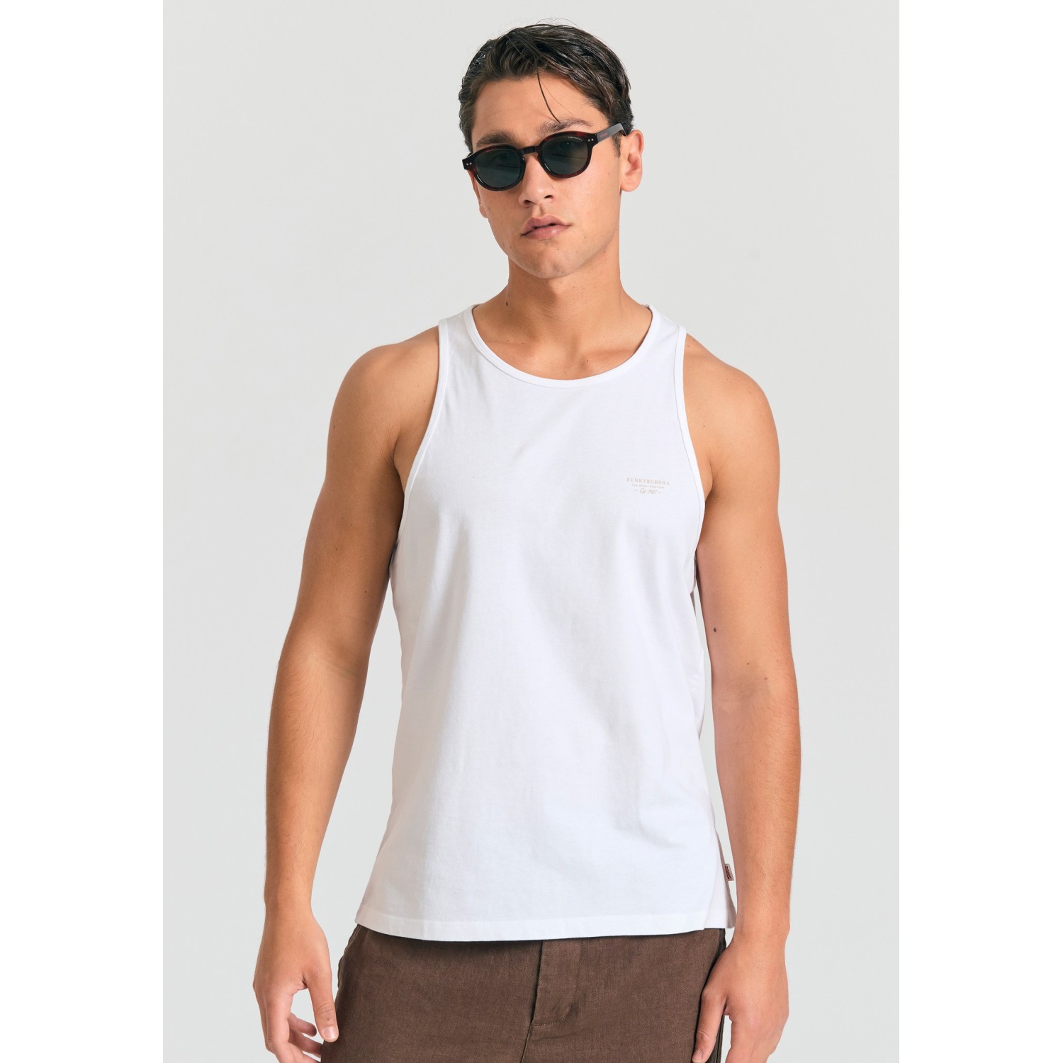Ανδρικό tank top με logo στο στήθος